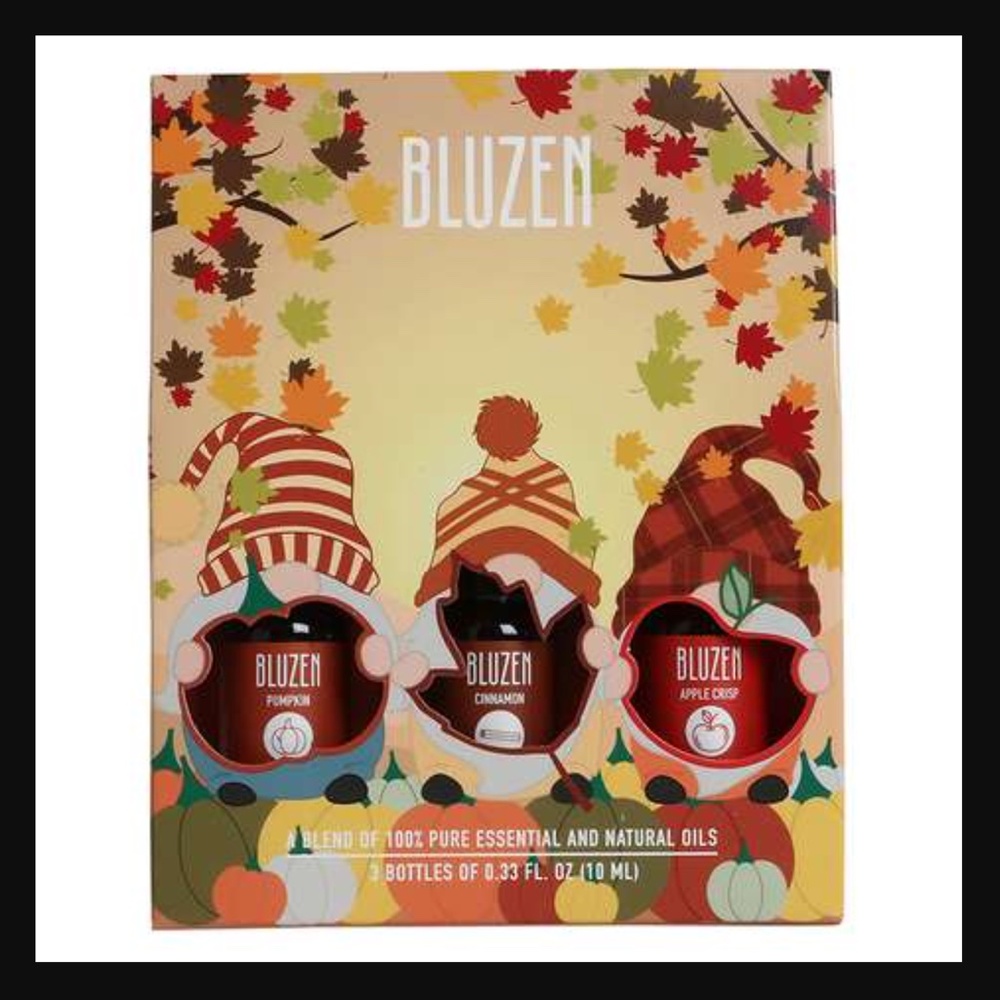 🔥3/$30 NIB Bluzen 3 Pack Essential Oil Blends Pumpkin - Cinnamon - Apple Crisp